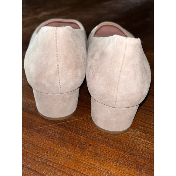 Taryn Rose Babe Tan Suede Metallic Toe Block Heels 8.5B – Chic & Comfy! Business - Picture 9 of 11